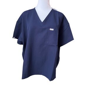 Figs Technical Catarina Vneck Navy Scrub Top sz XL Medical Uniform Nursing